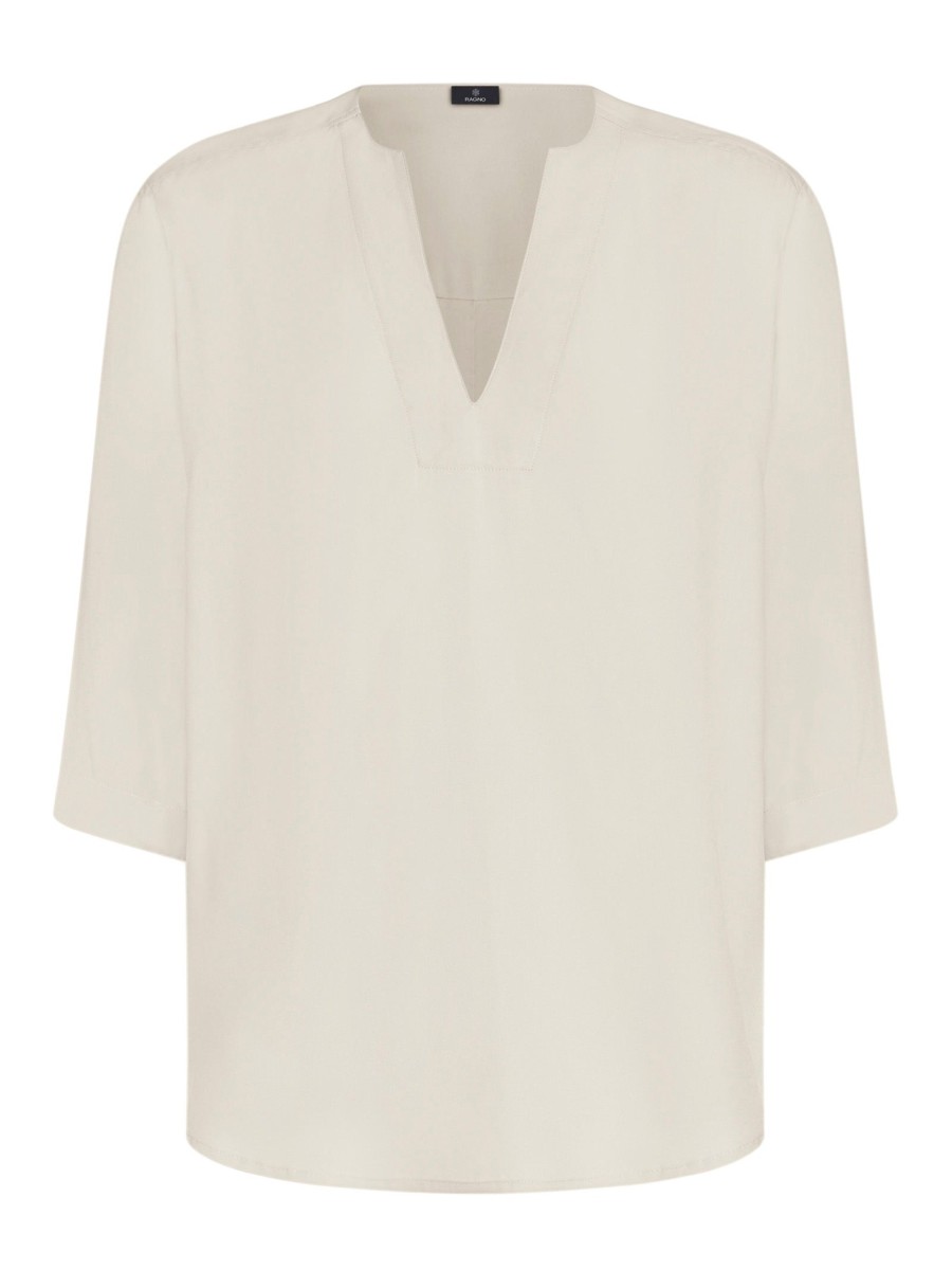 Bluse | Ragno Blusa Con Scollo A V In Ecoseta - Champignon