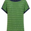 Magliette E T-Shirt | Ragno Maglietta Girocollo In Viscosa Summer - Fant. Classic Green