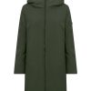 Piumerino | Ragno Piumerino - Cappotto Imbottito In Lana Con Cappuccio - Kombu Green