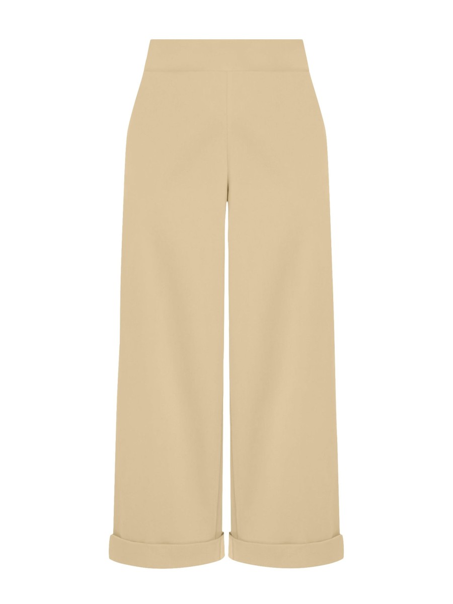 Tailleur Giacca E Pantaloni | Ragno Pantalone Ampio Alla Caviglia Con Tasche In Satin Power - Irish Cream