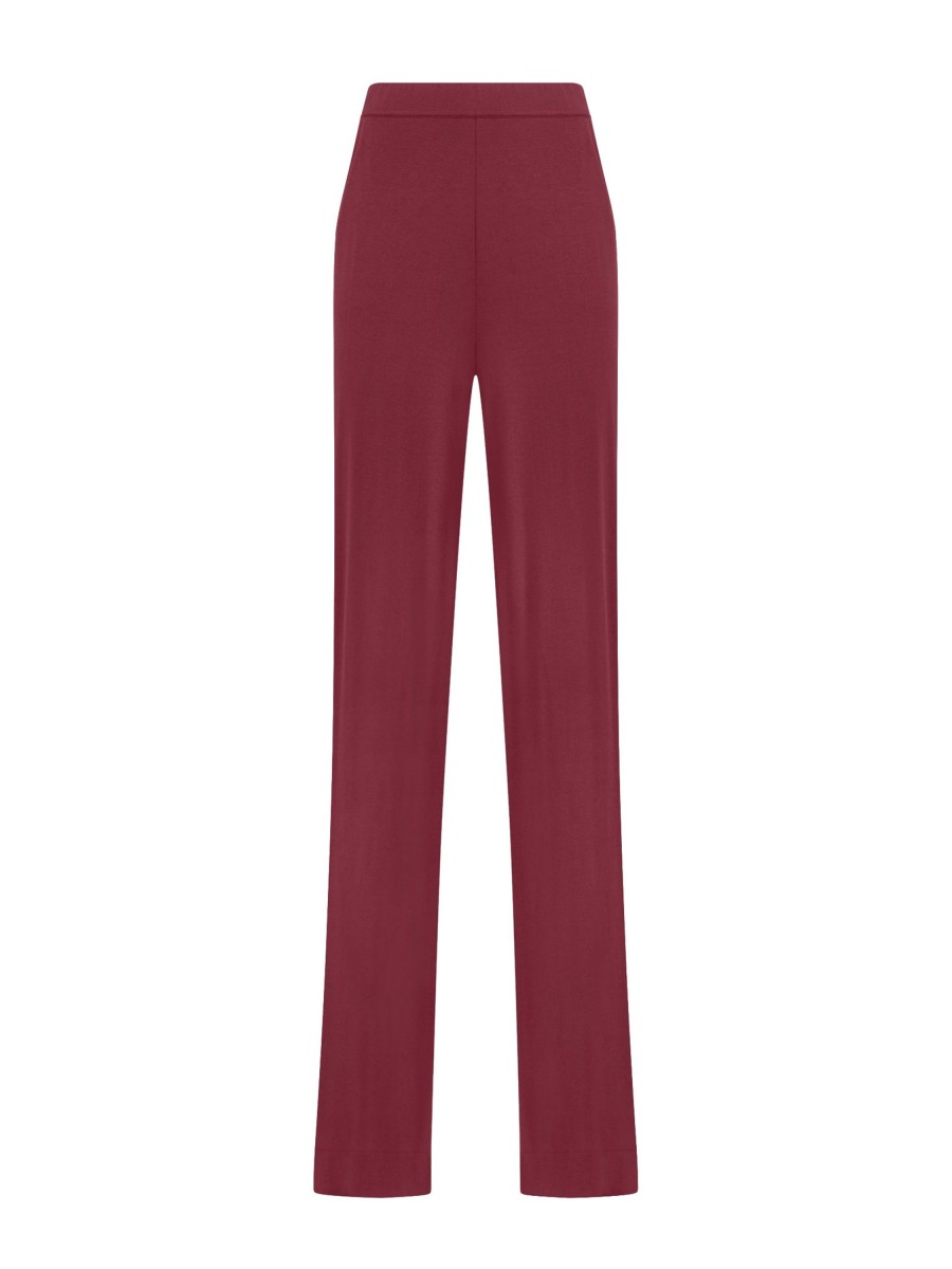 Pantaloni | Ragno Pantalone A Palazzo In Jersey Di Viscosa Crepe - Tibetan Red