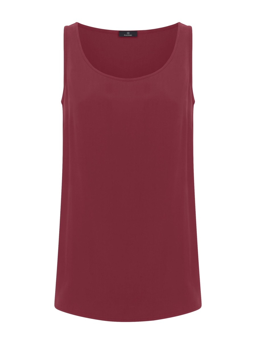 Top E Canotte | Ragno Top Smanicato In Ecoseta - Tibetan Red