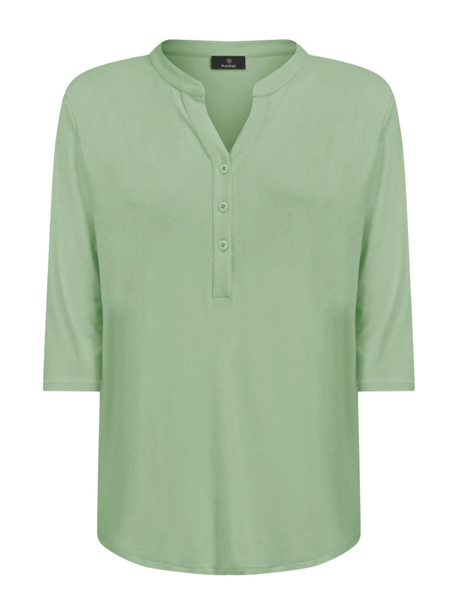 Magliette E T-Shirt | Ragno Maglietta A Manica 3/4 In Viscosa Summer - Quiet Green