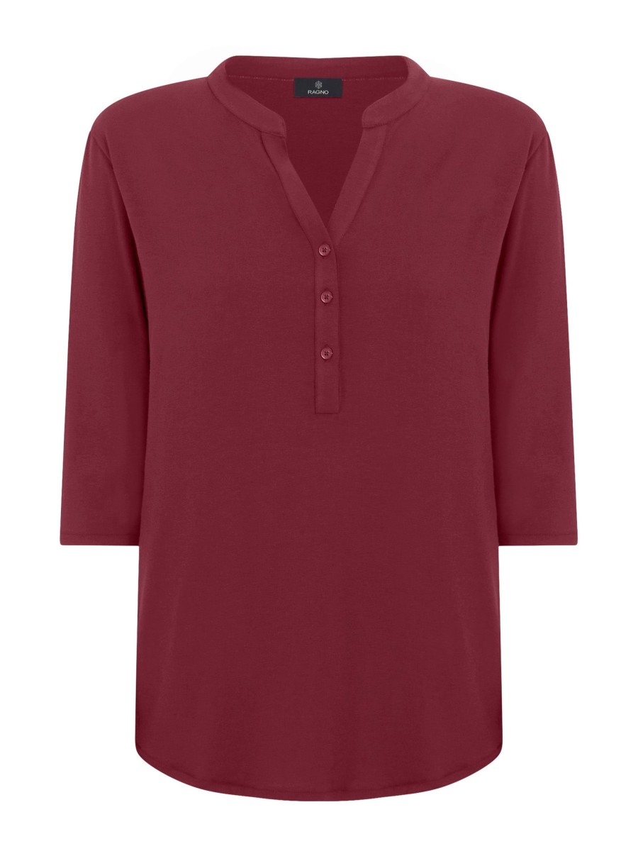 Magliette E T-Shirt | Ragno Maglietta A Manica 3/4 In Viscosa Summer - Tibetan Red