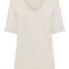 Magliette E T-Shirt | Ragno T-Shirt Con Scollo A V In Misto Viscosa - Champignon