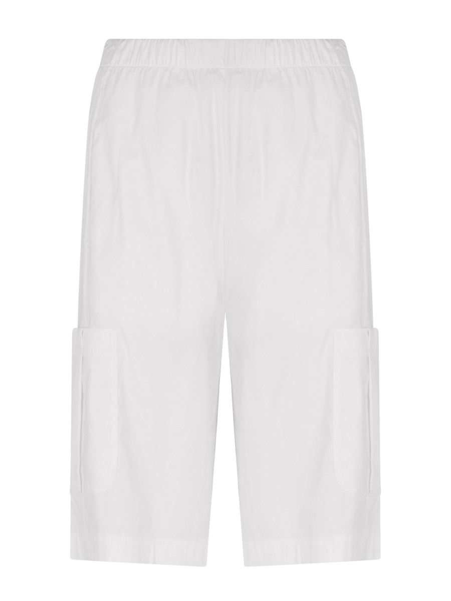 Bermuda | Ragno Pantalone Corto Cargo In Super Fresh - Bianco