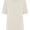 Magliette E T-Shirt | Ragno T-Shirt Girocollo A Manica Corta In Misto Viscosa - Champignon