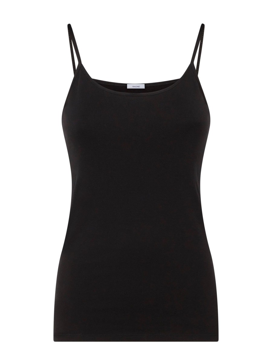 Top E Magliette | Ragno Thermo Cotton - Top In Caldo Cotone - Nero