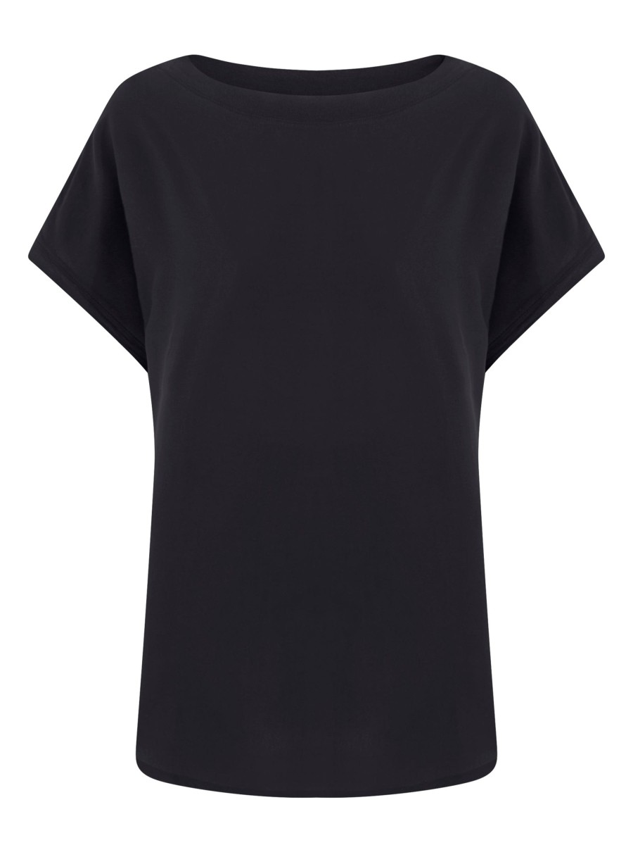 Magliette E T-Shirt | Ragno Maglietta Girocollo In Viscosa Summer - Nero