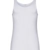 Canottiere E Magliette | Ragno Rib - Canottiera Spalla Stretta In Maglia Unita Di Cotone - White