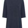 Magliette E T-Shirt | Ragno T-Shirt Con Manica 3/4 In Misto Viscosa - Bleu