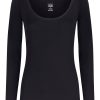 Top E Magliette | Ragno Beyoutiful - Maglietta A Manica Lunga In Cotone Elasticizzato Extra Fine - Nero