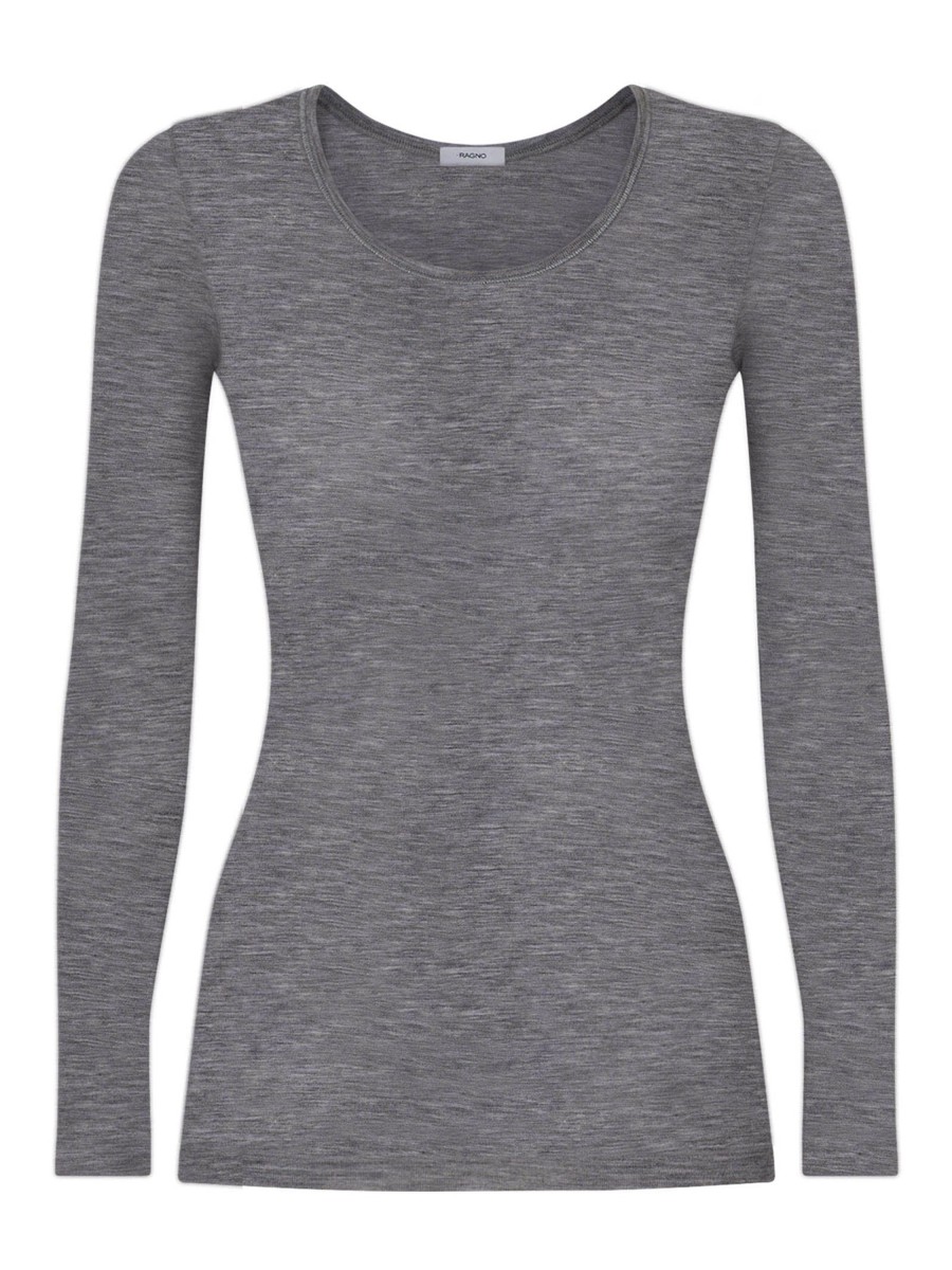 Top E Magliette | Ragno Wonderwool - Maglietta Manica Lunga In Lana Ultrafine - Vapore Mel.