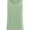 Top E Canotte | Ragno Top Smanicato In Ecoseta - Quiet Green