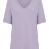 Magliette E T-Shirt | Ragno T-Shirt Con Scollo A V In Misto Viscosa - Orchid Petal