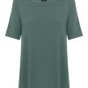 Maglie E Felpe | Ragno Maglietta Con Manica 3/4 In Jersey Di Viscosa Crepe - Dark Forest