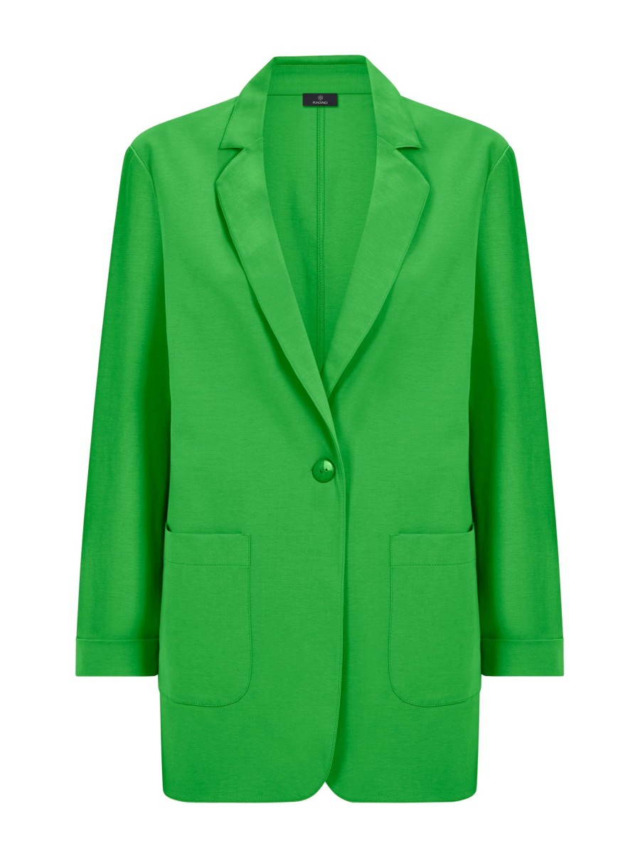 Tailleur Giacca E Pantaloni | Ragno Blazer Destrutturato In Compact Light - Classic Green