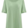 Magliette E T-Shirt | Ragno T-Shirt Girocollo A Manica Corta In Misto Viscosa - Quiet Green