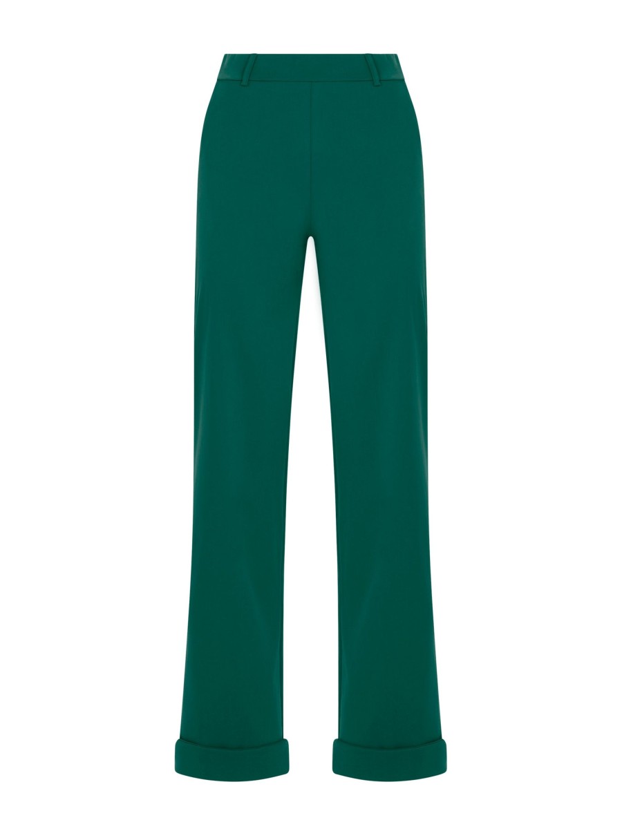 Pantaloni A Gamba Dritta | Ragno Pantalone Dritto Con Tasche In Satin Power - Aventurine