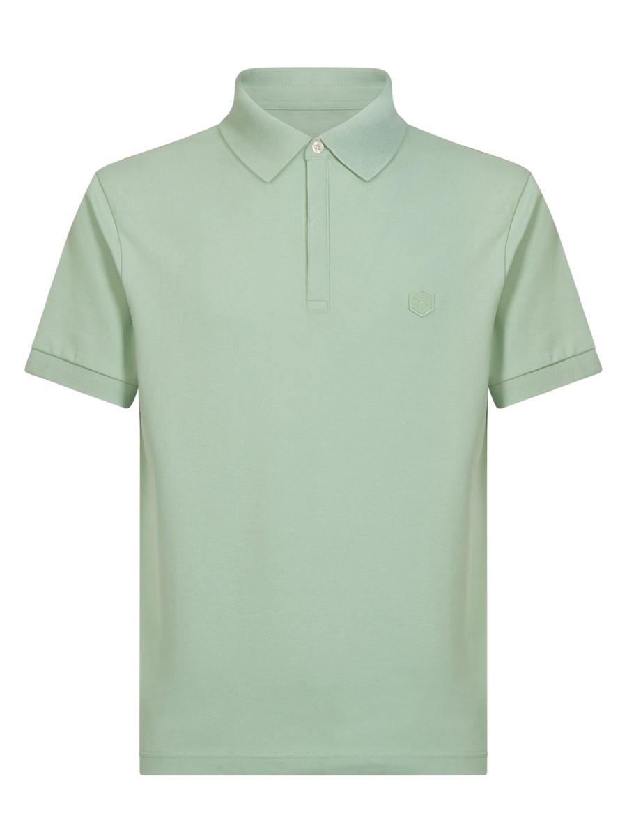 Polo | Ragno Polo In Eco Cotton Piquet Stretch - Quiet Green