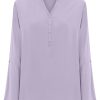 Bluse | Ragno Blusa Con Collo Serafino In Ecoseta - Orchid Petal