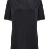 Magliette E T-Shirt | Ragno Maglietta Con Scollo A Barchetta In Viscosa Summer - Nero