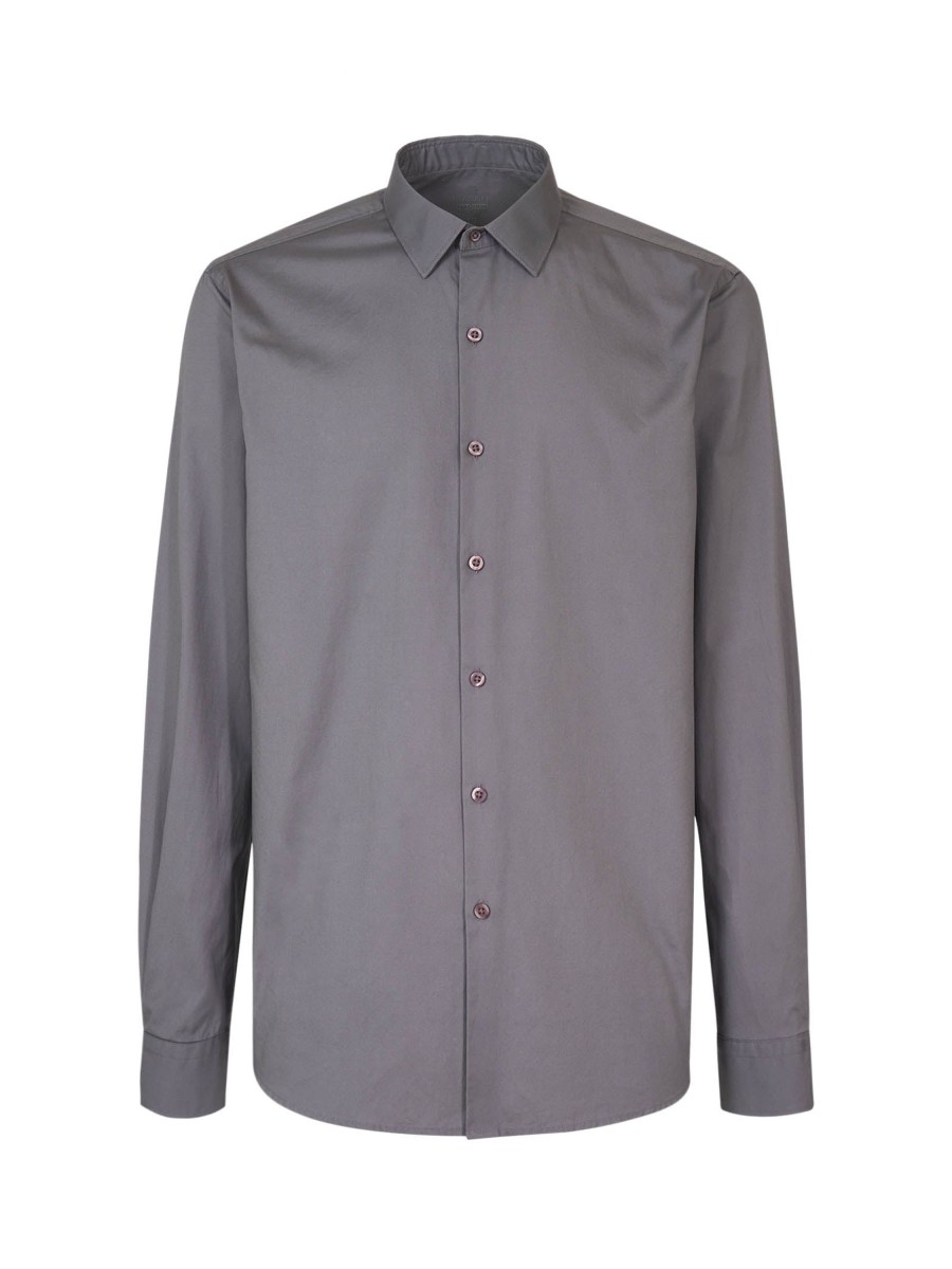 Camicie | Ragno Camicia Classica In Popeline Di Cotone - Grey