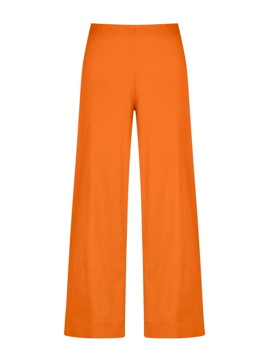 Tailleur Giacca E Pantaloni | Ragno Pantalone Ampio Alla Caviglia In Satin Power - Persimmon Orange