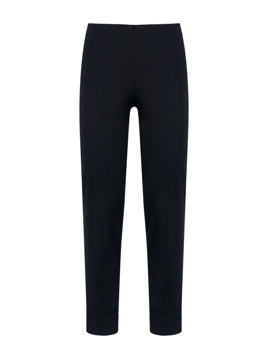 Pantaloni Capri | Ragno Pantalone A Sigaretta In Satin Power - Nero