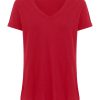 Magliette E T-Shirt | Ragno Maglietta Con Scollo A V In Slub Jersey Di Cotone - Salsa