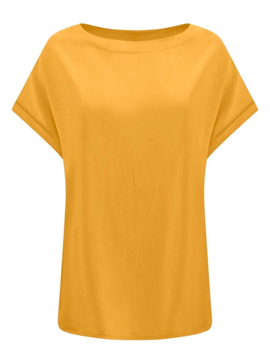 Magliette E T-Shirt | Ragno Maglietta Girocollo In Viscosa Summer - Golden Spice