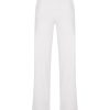 Pantaloni A Gamba Dritta | Ragno Pantalone Dritto Con Tasche In Satin Power - Bianco