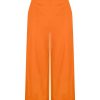 Pantaloni Cropped | Ragno Pantalone Ampio Alla Caviglia Con Tasche In Satin Power - Persimmon Orange