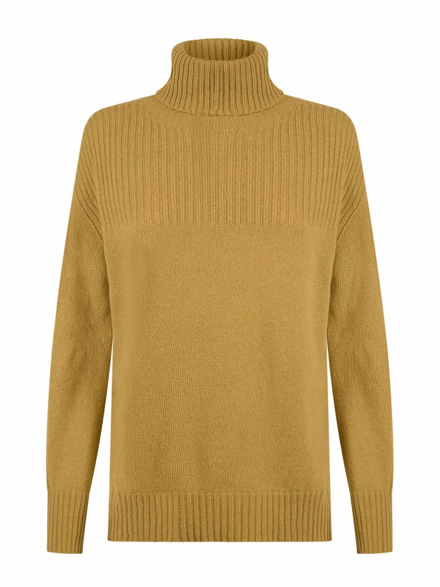 Dolcevita | Ragno Pullover Con Collo Roule In Cashmere Blend - Narcissus