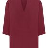 Bluse | Ragno Blusa Con Scollo A V In Ecoseta - Tibetan Red