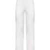 Pantaloni A Gamba Dritta | Ragno Pantalone Dritto Con Tasche In Compact Light - Bianco