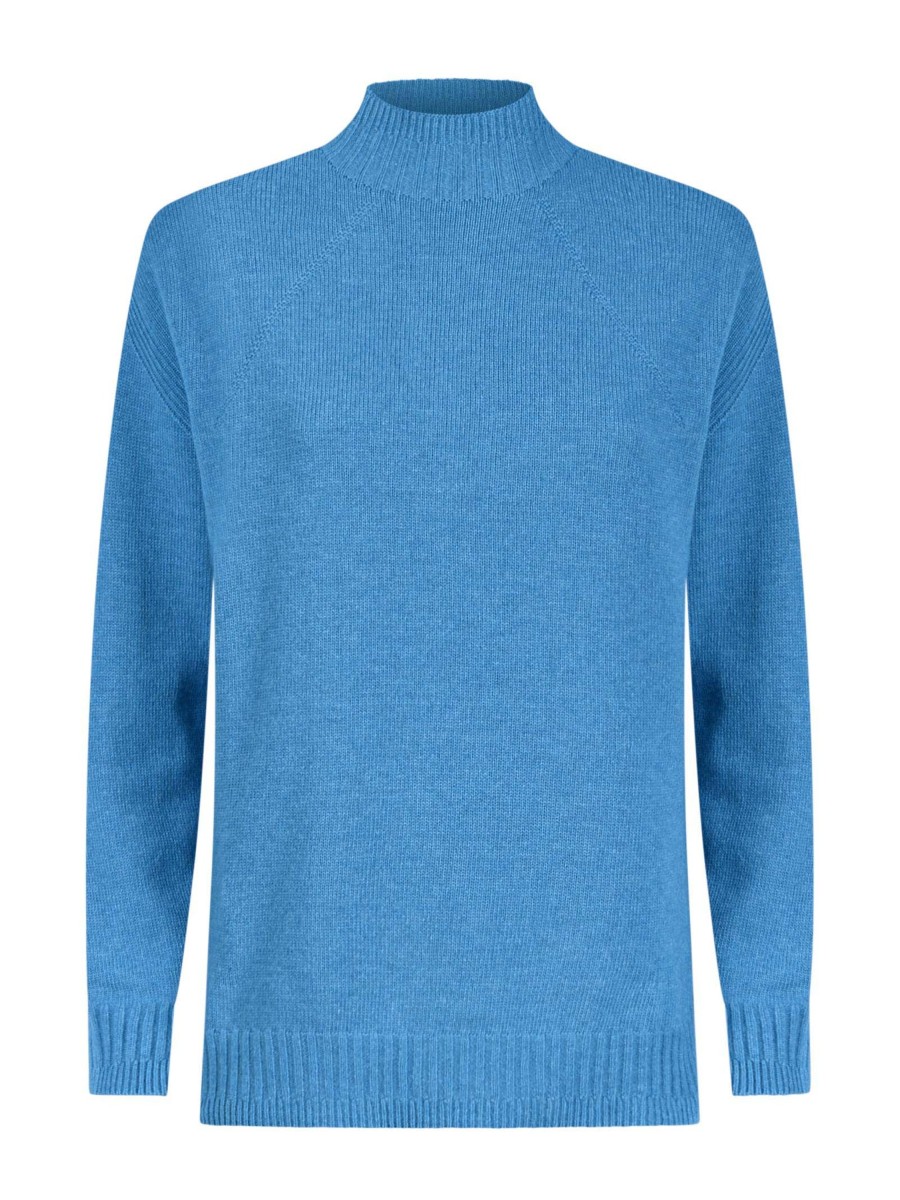 Lupetto | Ragno Lupetto In Cashmere Blend - Azure Blue Mel.