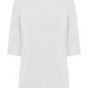 Magliette E T-Shirt | Ragno T-Shirt Con Manica 3/4 In Misto Viscosa - Bianco