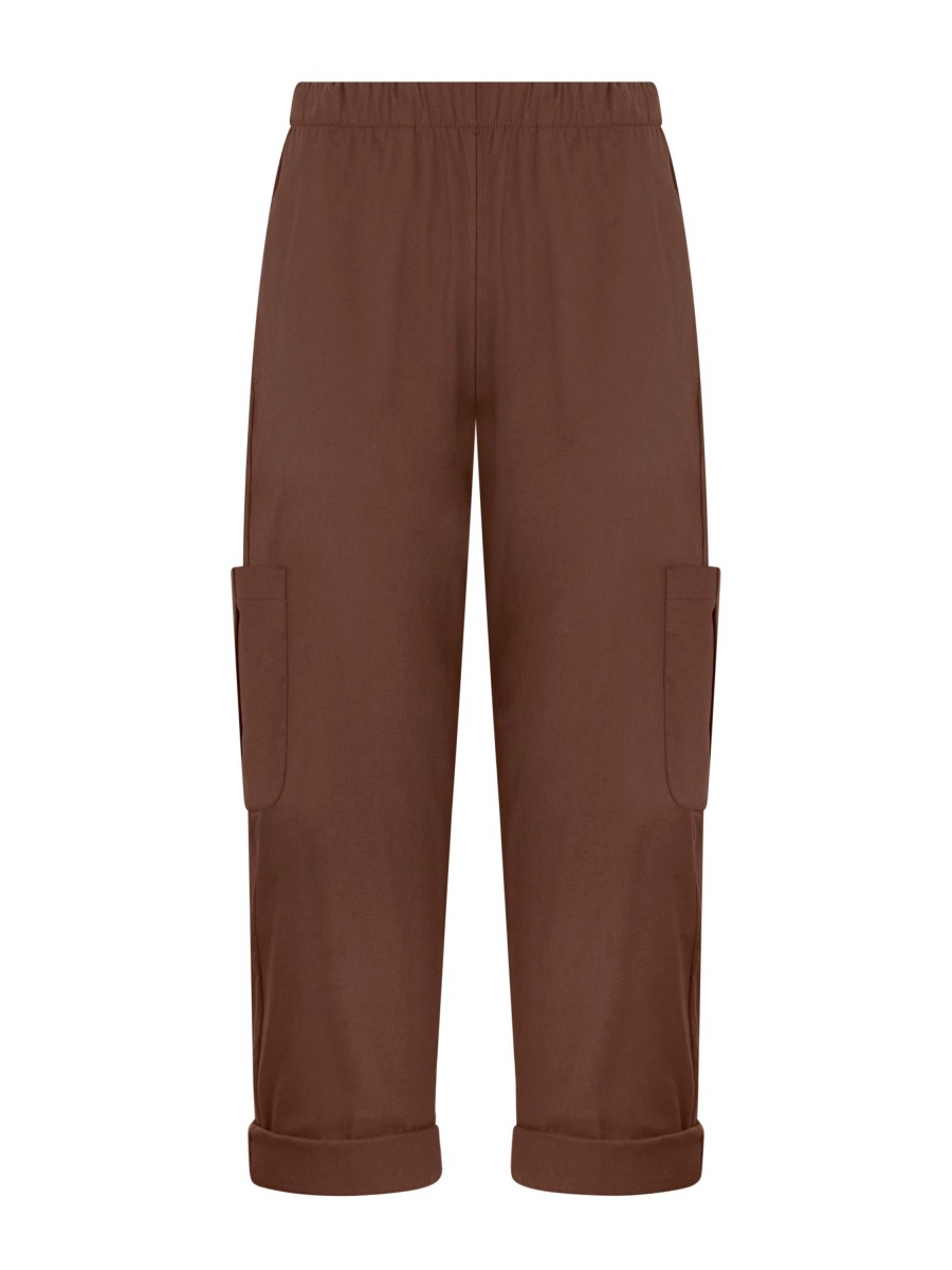 Pantaloni Cropped | Ragno Pantalone Pinocchietto Cargo In Super Fresh - Cappuccino