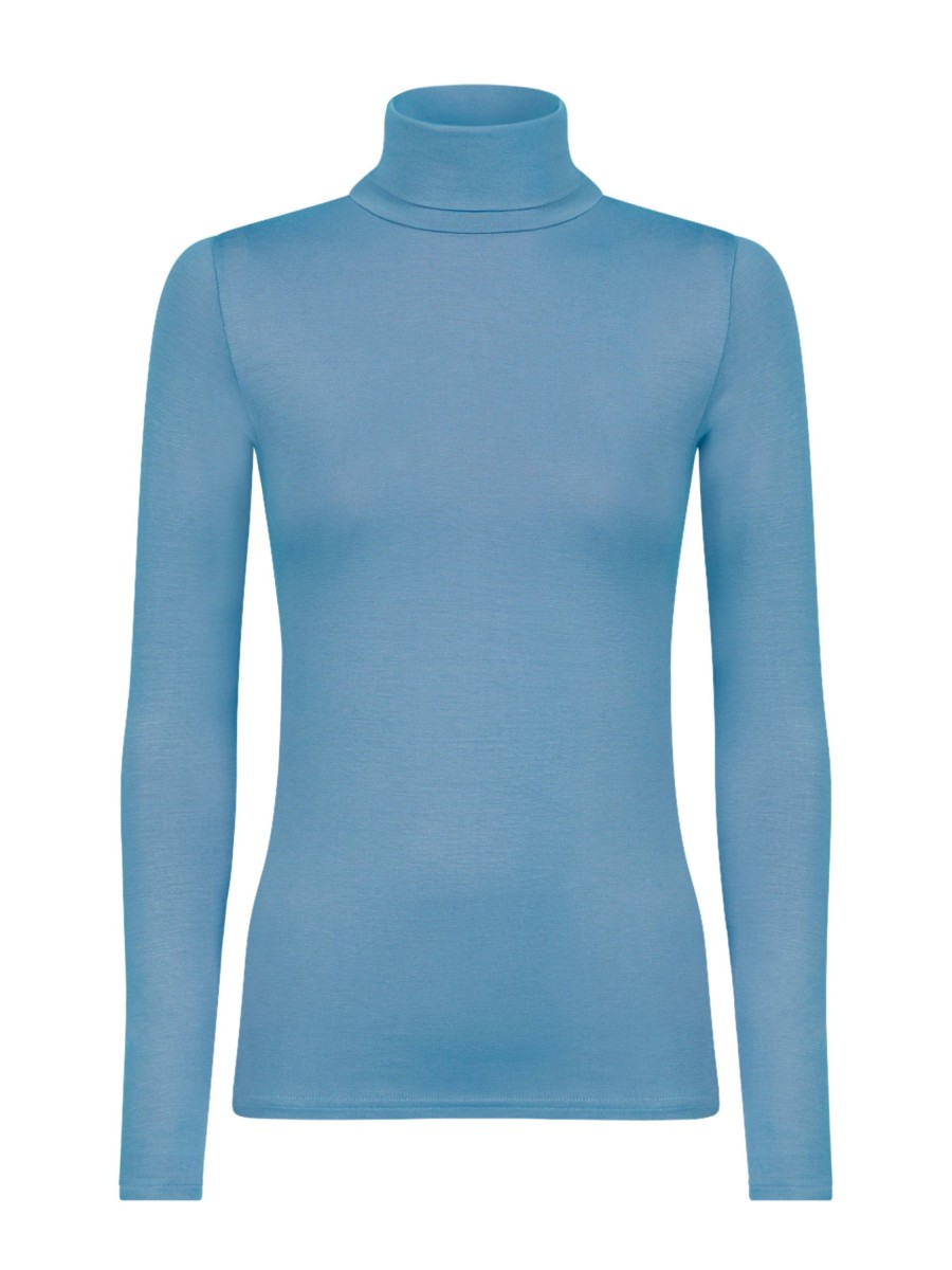 Maglie Sottogiacca | Ragno Dolcevita In Eco Viscosa - Dusk Blue