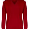 Scollo A V | Ragno Pull Scollo A V In Filato Winter Basic - Tibetan Red