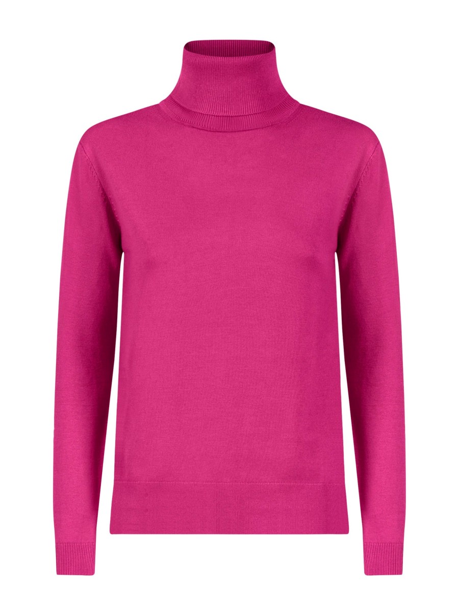 Dolcevita | Ragno Maglia Collo Roule In Filato Winter Basic - Fuchsia Purple