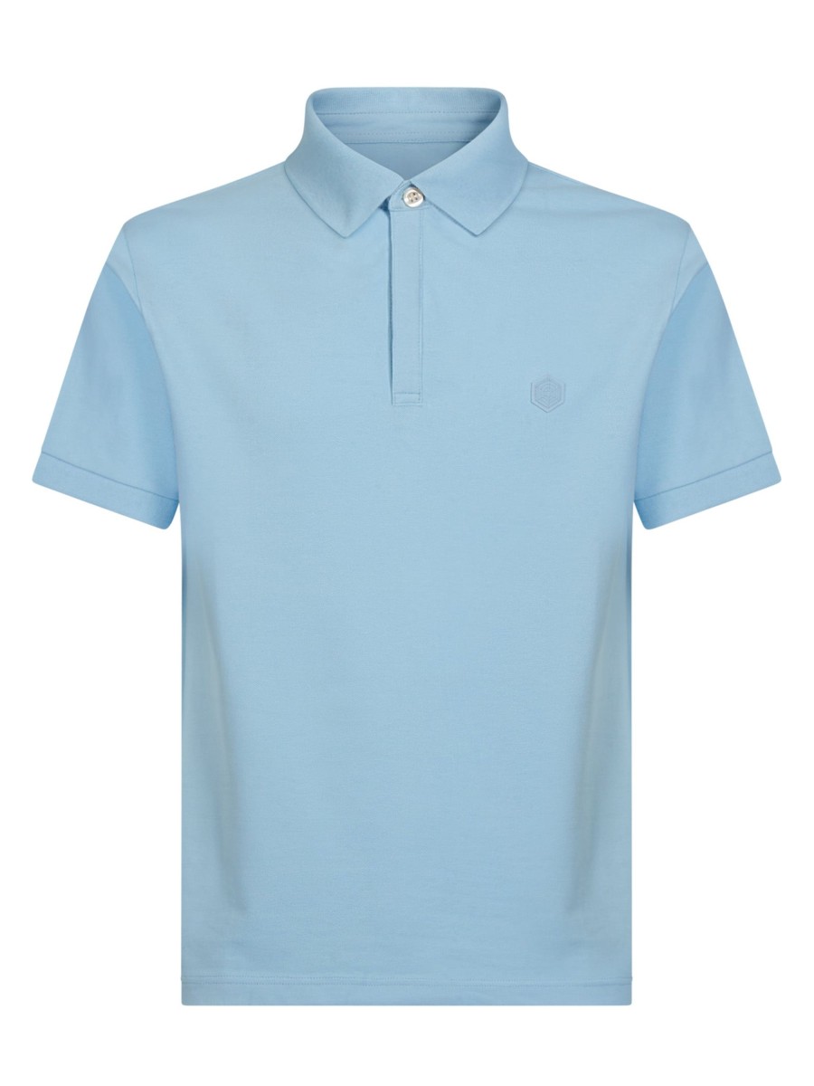 Polo | Ragno Polo In Eco Cotton Piquet Stretch - Clear Sky