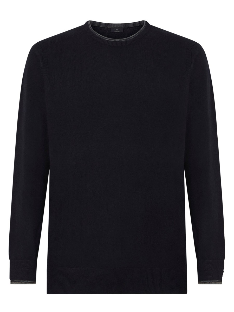 Pullover | Ragno Pull Girocollo In Filato Sport Wool - Navy