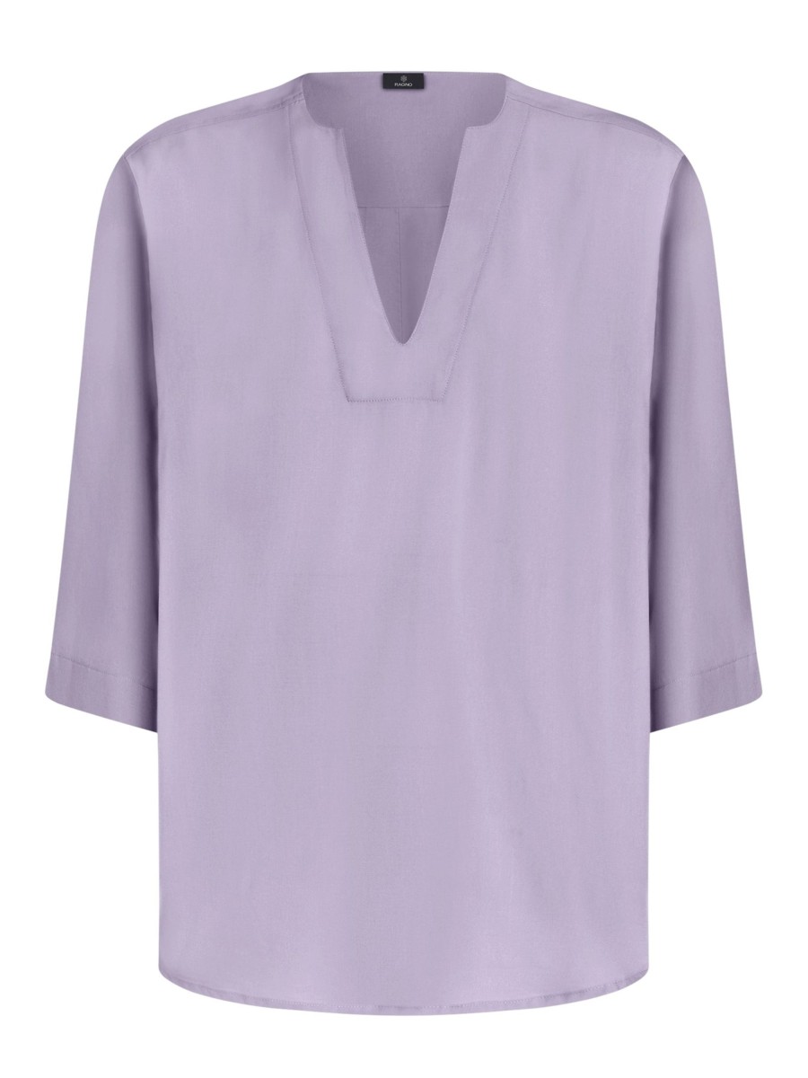 Bluse | Ragno Blusa Con Scollo A V In Ecoseta - Orchid Petal