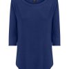 Magliette E T-Shirt | Ragno Maglietta Girocollo In Viscosa Summer - Blueberry