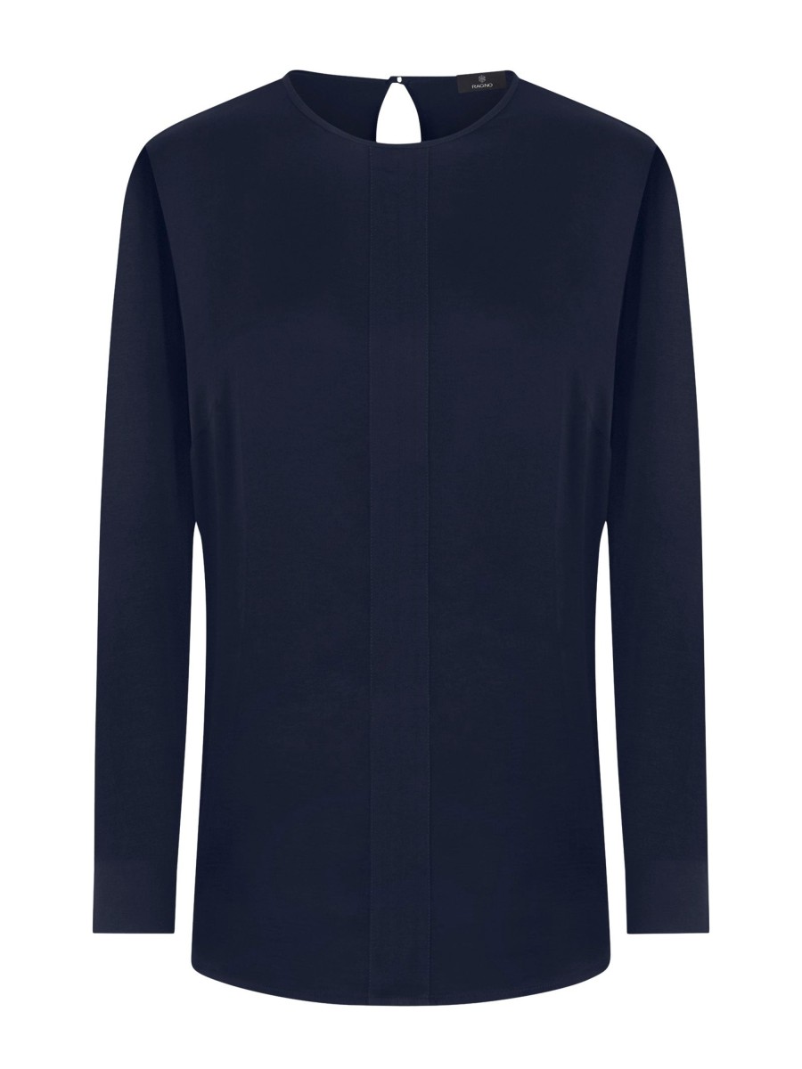 Bluse | Ragno Blusa Girocollo In Misto Viscosa - Bleu