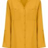 Camicie | Ragno Camicia Con Collo Alla Coreana In Ecoseta - Golden Spice