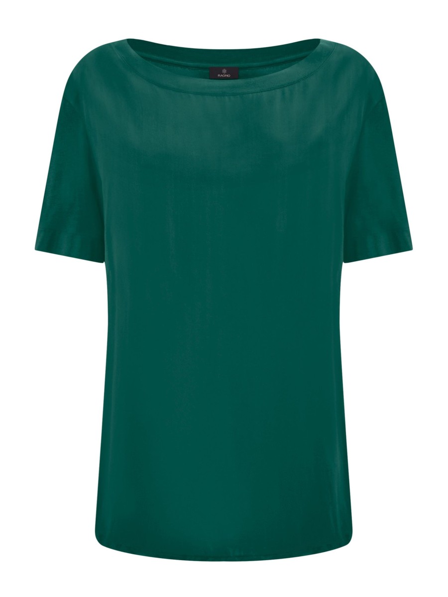 Magliette E T-Shirt | Ragno Maglietta Con Scollo A Barchetta In Viscosa Summer - Aventurine