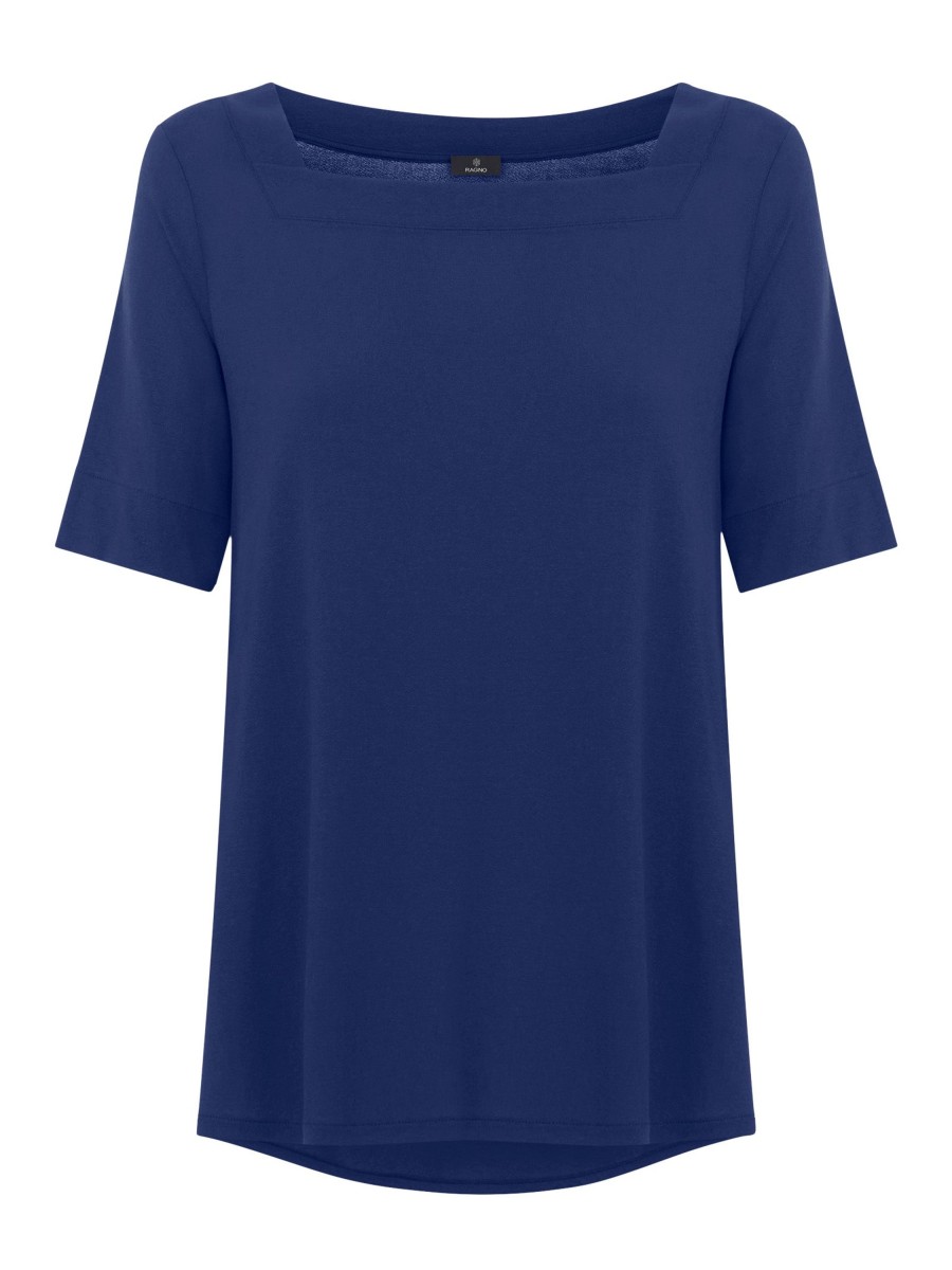 Maglie E Felpe | Ragno Maglietta Con Manica 3/4 In Jersey Di Viscosa Crepe - Blueberry